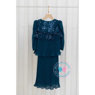 BBD EID 2026:BBD Modern Kurung Sequin Pleats(Teal)