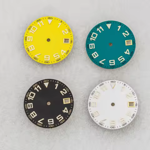 28.5mm No logo Sterile Arabic Numerals lume Hands Dial For Seiko Datejust NH35/36/38/4R/6R Automatic