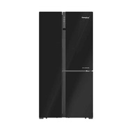 EUROPACE 637L 3 DOOR SIDE BY SIDE FRIDGE ER9552W (BLACK GLASS) PREMIUM-VERSA ZONE