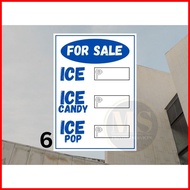 ﹊ ∏ ☬ ◬ Ice for Sale Ice Candy for Sale Ice Tubig for Sale Signage(Laminated Signage and Waterproof