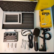 FULL SET V8ii  BLUETOOTH SOUND CARD with Bm800 condenser mic and clamp stand