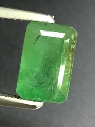 มรกตบราซิล 3.06cts 10.3x6.85x5.6mm ทรงแปดเหลี่ยม หินธรรมชาติ 100% ไม่เผา Certified Brazil Emerald 3.