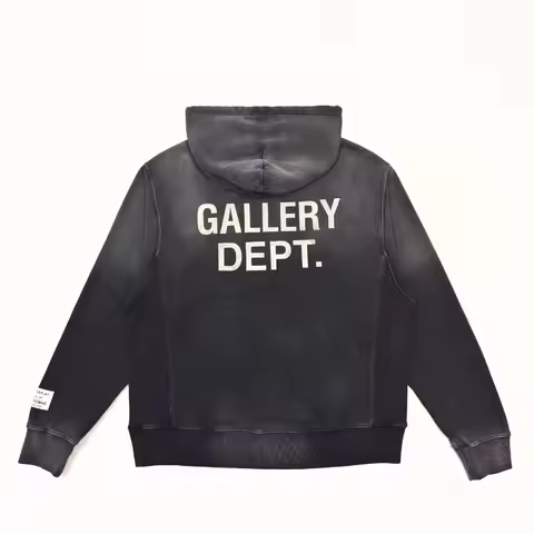 GALLERY DEPT Hand-painted splash ink American retro white letter print hooded sweater hoodie