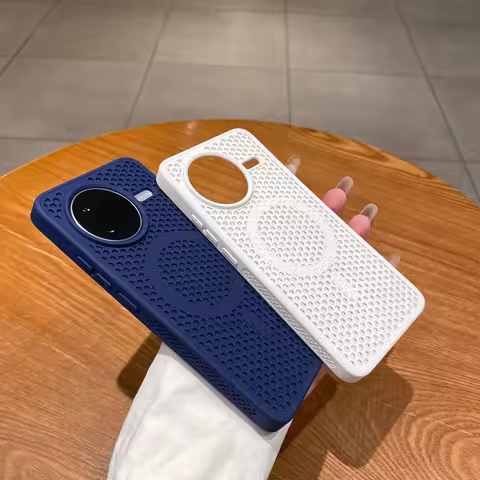 For Xiaomi Poco F7 Pro Magsafe Honeycomb Breathable Case Cover Simple Matte Solid Color Silicone Bum