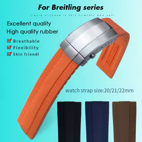 20mm 21mm 22mm 23mm 24mm Rubber Silicone Watchband for Breitling Superocean Avenger Heritage Tudor L