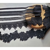 LyNa - [5 meter cord] Black lace ribbon from 1cm to 10cm