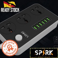 【Ready Stock】SPARK 100% ORIGINAL LDNIO SC 3604 🌟 Power Strip 3 Universal Socket 6 USB UK Plug Travel