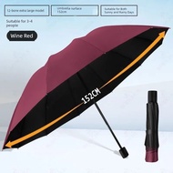 umbrella umbrella uv protection 100% Payung lipat, menebal, menguatkan 150cm, pelindung matahari, 15