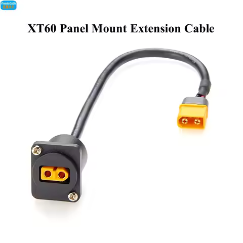 D-Type XT60 Panel Mount Extension Cable XT60 Male to Female Convertor Cable XT60 Pass Through Flange