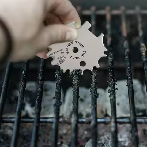 Portable Metal BBQ Grills Grate Cleaner Cleaning Barbecue Scraper Scrubber Tool Grill Cleaning Barbe