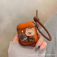 Caramel colored little bear decoration Airpods Case For AirPods 1st/2nd Generation Earphone Cover Airpods pro Protective Case Airpods 3rd Generation So