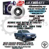 FORD RANGER 4X4  DURA TORQ (2002-2006y) (FRONT 2PCS )  100% BENDIX DISC ROTOR ULTIMATE+