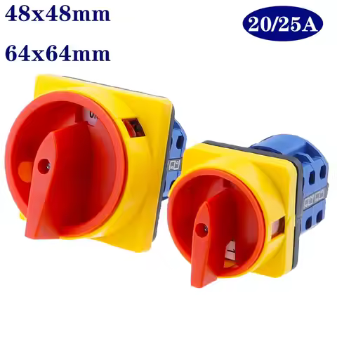 20A And 25A OFF-ON 4 Poles Disconnect Isolator Switches LW26GS CA10 48x48mm 64x64mm Padlock Rotary C