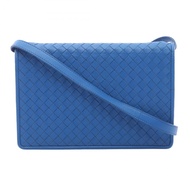 【二手】Bottega BOTTEGA VENETA女士單肩背包，編織工藝，藍色皮革，二手