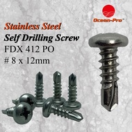 [OCEAN PRO] Stainless Steel SUS 410 Self Drilling Screw/ #8 x 12mm/ Stainless Steel SUS 410/ Phillip