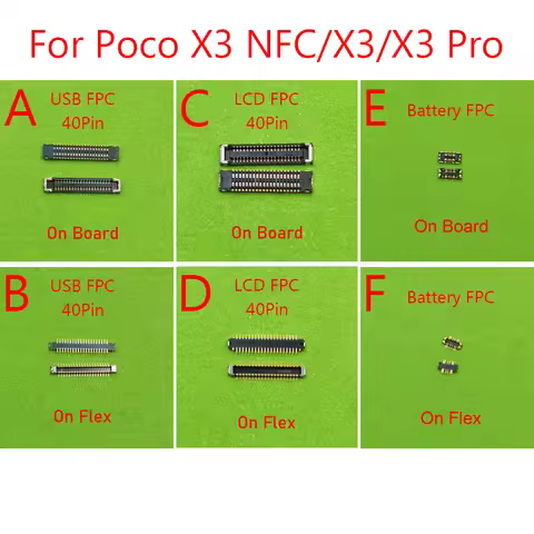 2Pcs LCD Display Touch Screen FPC Connector On Motherboard For Xiaomi POCO Pocophone X3 NFC/X3/X3 Pr