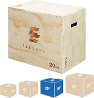 Elevens 3 in 1 Wooden Plyo Box Jump Box Plyometric Box for Jumping Trainer, Skipping, Jumping, Lunges, Box Jumps, Squats, Step-Ups, Dips