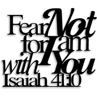 LIYOUYA Isaiah 41:10 Hiasan Dinding Logam - Hiasan Bilik Seni Dinding Kaligrafi Kristian Hitam Hiasa