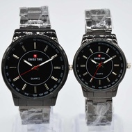 Swiss Time/Army - Jam Tangan Couple Stainless Steel - terbaru st5779