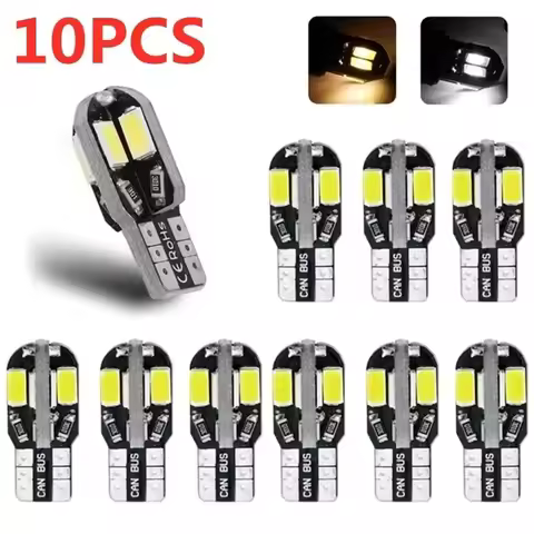 2025 NEW 10/20 Pack W5W T10 LED Bulbs Canbus 8SMD 12V LED Car Interior Map Dome Lights Parking Light