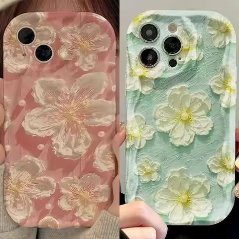 Oil Painting Flowers Phone Case For OPPO A60 A17 A36 A52 A53 A32 A15 A35 A16 A31 A5 A9 2020 A3S A5S 