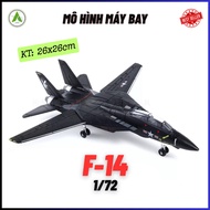 F-14 TOMCAT 1/72 Fighter Plane Model Toy Black Assembled Display Decor