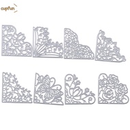 CUPFUN 8Pcs Corner Die Cuts, Lace Flowers Flowers Die Cuts, Embossing Template Corner Butterfly Meta