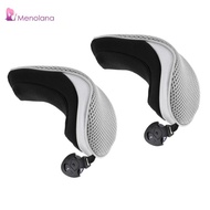[Menolana] 2x Golf Hybrid UT Club Head Cover Headcover Case Tag 2, 3, 4, 5, 7, X Gray