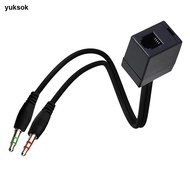 [yuksok] Professional RJ9 4P4C Female to 3.5mm Male Adapter Cable 35cm Converter