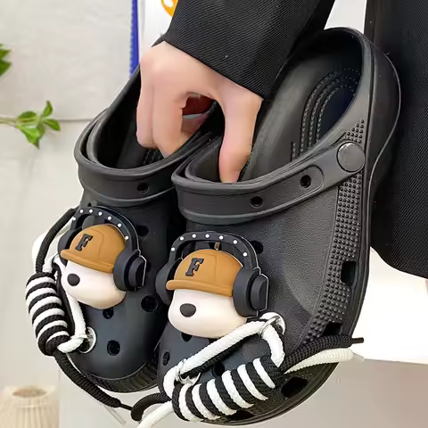 Cartoon EVA Clogs for Women Summer Thick Sole Non Slip Garden Beach Sandals Woman Fashion DIY Chunky