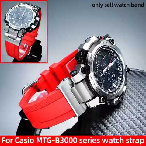 MTG-B3000 Modified FKM watchband For Casio G-SHOCK 5672 MTG B3000 Quick release Fluorine rubber watc