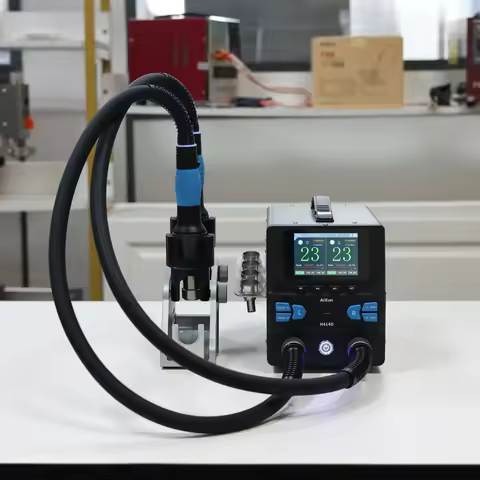 AIXUN H414D BGA Rework Station 1400W Dual-station Hot Air Gun Soldering Station With Nozzles for Mot