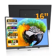HGFRTEE 16 นิ้วจอภาพแบบพกพา 100% sRGB FHD 60HZ แล็ปท็อป VESA Hole Eye Care ภายนอกหน้าจอที่สองสําหรับ
