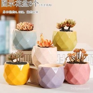 Flower Pot Ceramic Succulent Platter Desktop Flow Glaze Egg Peach Breathable Indoor Succulent Flower Pot Combination Sui