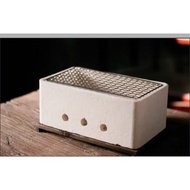 handmade. japanese charcoal stove. White bbq grill charcoal Japanese Korean Ceramic Hibachi BBQ Tabl