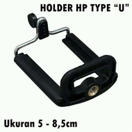 PROMO 5pcs CLAMP HOLDER U TRIPOD TONGSIS untuk hp HANDPHONE SMARTPHONE baut universal jepitan hp peg