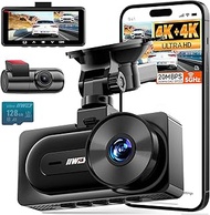 IIWEY 4K+4K Dash Cam Front and Rear Dual STARVIS w/HDR 5G WiFi-6 (up to 20MB/s) with App 128G SD Car