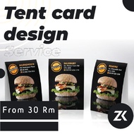 Tent card design service / Design tent card / tent card printing / menu design / menu printing