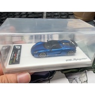 [Ready Stock Orphan] BCP MODEL UL002G 1: 64 Resin Car MODEL Porsche 918 Spyder 2011 Blue, Metal Blue