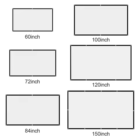 Home Office Projector Curtain 16:9 Simple KTV 60 72 84 100 120 150 inch Display Screen Household Bed