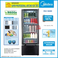 Midea Chiller Showcase MSC-186BE (187L) R600A ECO REFRIGERANT Showcase Chiller