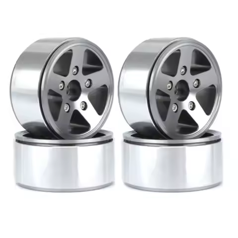 4PCS 1.9 Inch Metal Beadlock Wheel Hub Rim for 1/10 RC Crawler Car Axial SCX10 TRX4 D90 Redcat Gen8