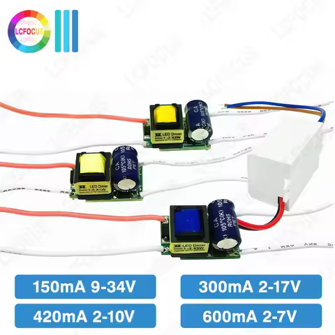 1W 2W 3W 5W Constant Current LED Driver 120mA 150mA 300mA 420mA 600mA 9-34V 2-17V Power Supply Adapt