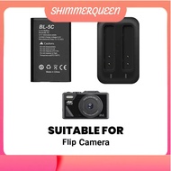 BL-5C Digital Camera Battery 1200mAh Lithium Battery Dual Charger Battery Holder for Flip Selfie Cam