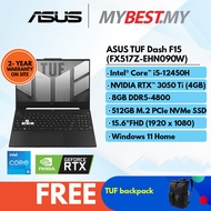 ASUS TUF Dash F15 2022 FX517Z-EHN090W Gaming Laptop (i5-12450H/ 8GB 4800MHZ / 512GB M.2/ RTX3050TI 4GB/ 15.6" FHD 144HZ/ W11)