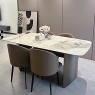 Slate dining table marble table and chair set modern simple rectangular home small apartment dining table