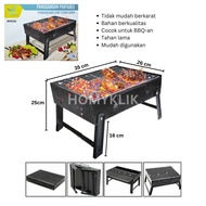 Pemanggang Lipat Serbaguna Alat Panggangan Portable Untuk Barbeque (BBQ) Bakar Sate dan Ikan Asap- H