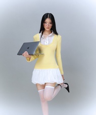 (พร้อมส่ง/ชุดแบรนด์เวียดนาม) Yellow Pazazi Dress - So Dope Club ชุดกระโปรง