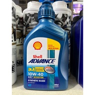 SHELL ADVANCE 10W40 SCOOTER 4T AX7 SCOOTER 10W-40 0.8L 800ML SYNTHETIC BASED MINYAK HITAM SCOOTER OI
