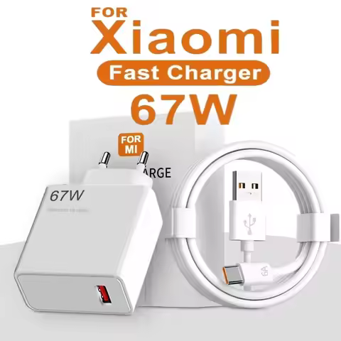 67W 6A Fast USB Charger USB Type-C Cable for Xiaomi 10 11 12 Lite 13T Redmi Note 11T 12T 13 Pro POCO
